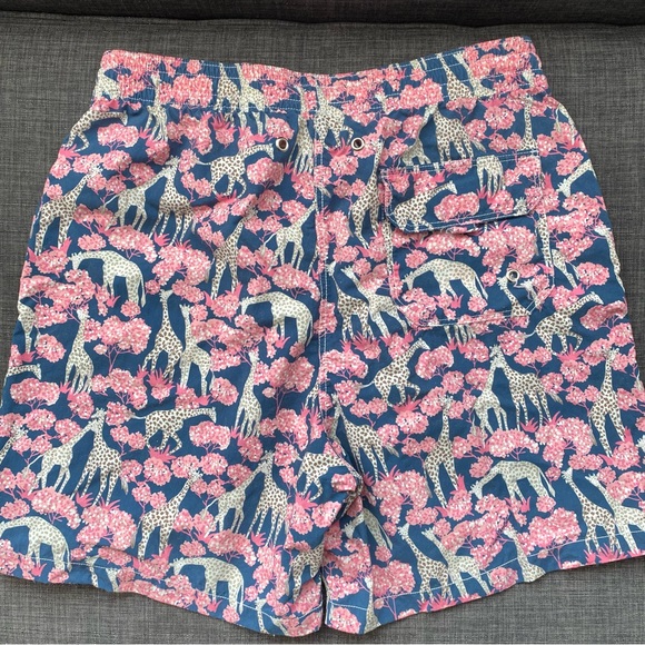 Allen Edmonds Mens Stretch Tie Waist Swim Trunks - Picture 2 of 5